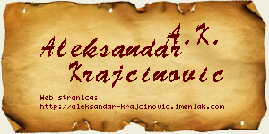 Aleksandar Krajčinović vizit kartica